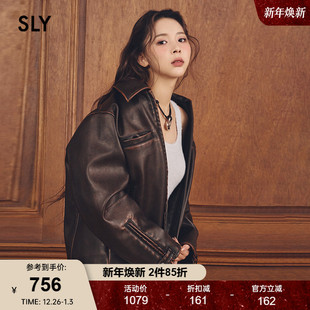 0010 机车风皮质夹克外套030HSA01 SLY 2024早春新品