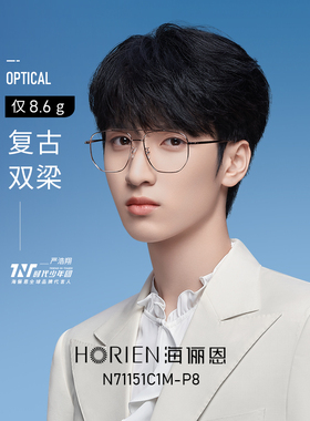 海俪恩眼睛框镜架男可配镜片近视复古合金镜架大框眼镜女潮N71151