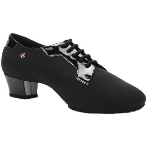 AG专业系男拉丁A3010-18黑色进口弹力牛津布单鞋中跟恰恰教师