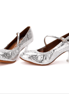 ADSMISSFUN舞鞋A5013-011女银白色摩登探戈国标专业华尔兹软羊皮