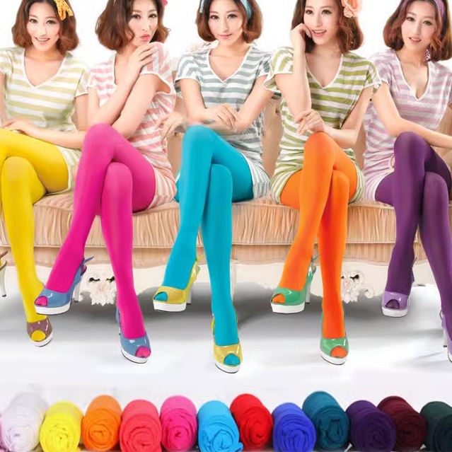 120d微透肉糖果色春秋墨绿连裤袜