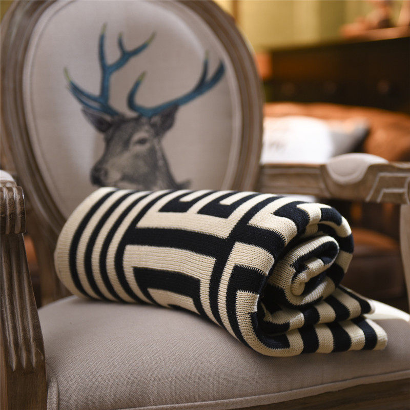 【针织】北欧回纹针织毯线毯沙发毯休闲毯床尾床旗毯子盖毯装饰毯,床上用品,休闲毯/毛毯/绒毯,淘宝优惠券,粉丝福利购,淘宝优惠卷