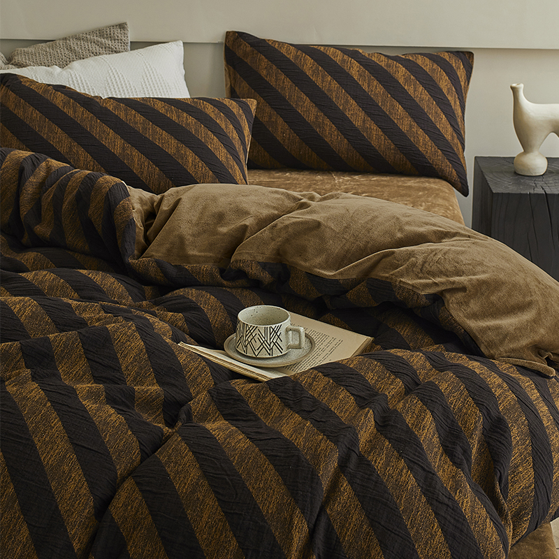 60支水洗棉床单被套四件套牛奶绒