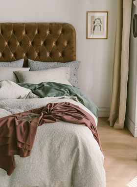 仔普北欧特种工艺MASI系列全棉大提花四件套纯棉1.51.8米被套床单