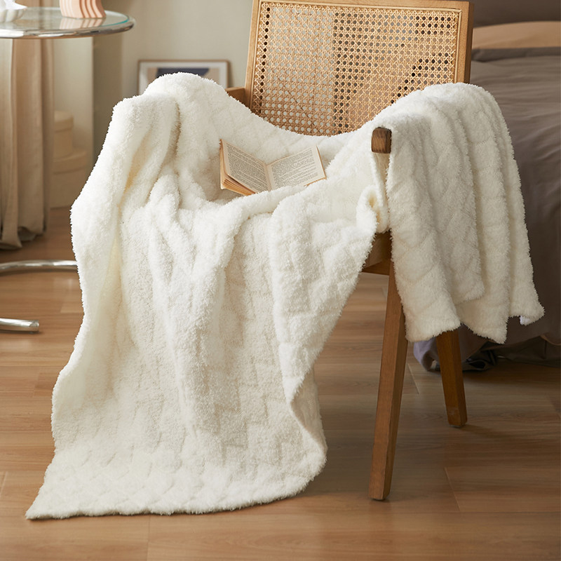 【白色】Zijpe洁净简约休闲毯加厚盖毯舒适毯懒人沙发卧室毯子,床上用品,休闲毯/毛毯/绒毯,淘宝优惠券,粉丝福利购,淘宝优惠卷