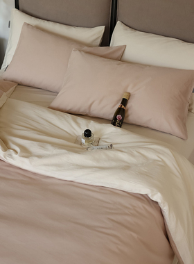 商场同款活性80s全棉水洗棉床上四件套长绒棉纯棉被套床单床笠式