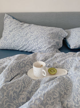 仔普免熨烫复古MASI系列全棉大提花床上四件套纯棉1.51.8被套床单