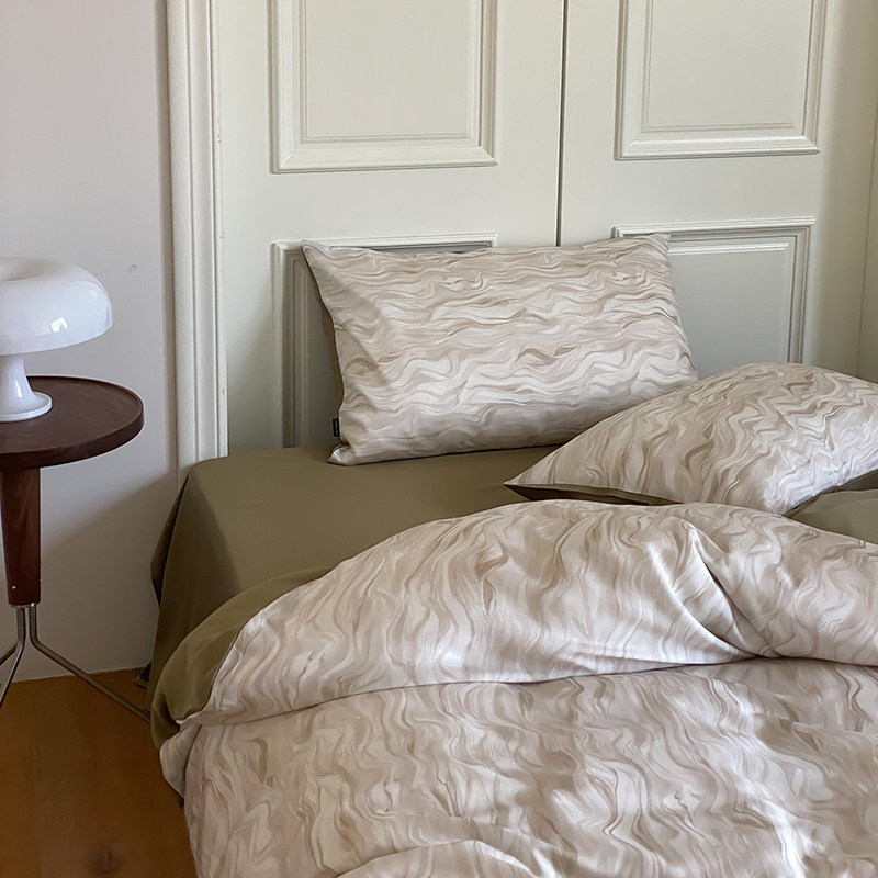 【阿尔卑斯】春夏凉感60支莱赛尔天丝床上床单四件套丝滑欧式床品