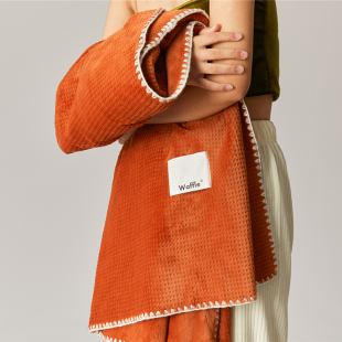 仔普出口华夫绒毯Waffle Blanket加厚午睡毯毛毯秋冬简约华夫格款