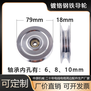 1008镀铬钢铁导轮过线过丝80mm导线轮电线电缆张力枪放线架绞线机