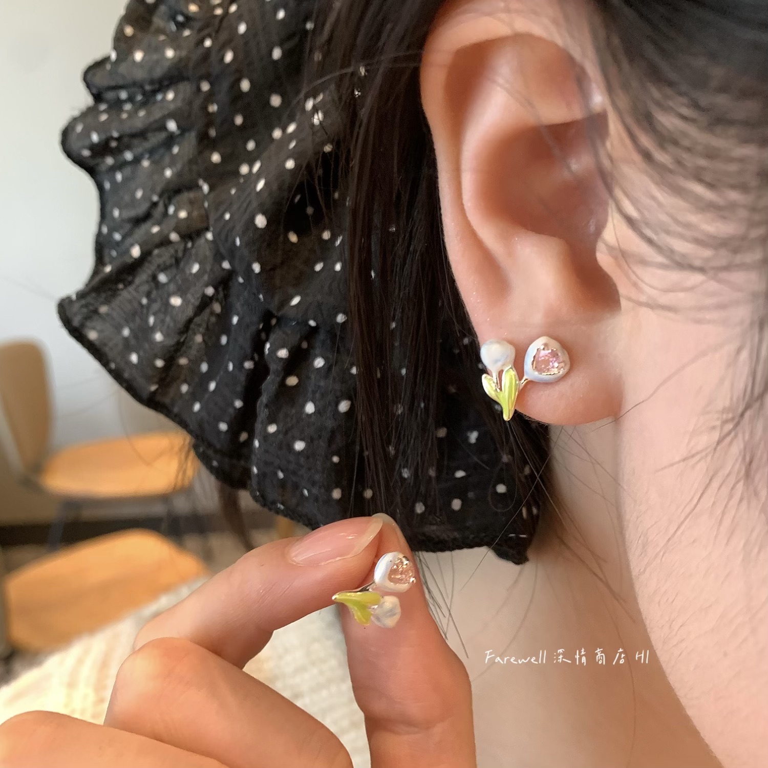 森系小清新独特漂亮耳钉