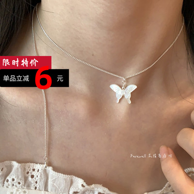 2025新款蝴蝶项链可调节锁骨链
