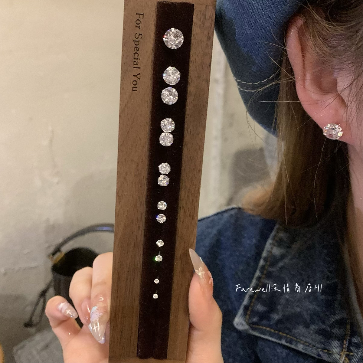 店主强烈推!999纯银养耳锆石耳钉睡觉免摘百搭耳环2024爆款耳饰