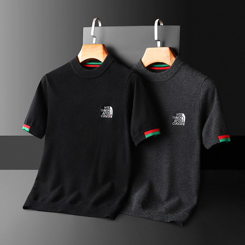 新品冬男厚圆领半袖刺绣毛衣羊毛衫针织衫打底衫8962p125180，男装针织衫/毛衣，钱塘7038(原5007）