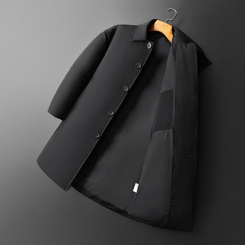 25男士商务休闲白鸭绒外穿长款羽绒服外套8665/p365偏大长期有货,男装羽绒服,钱塘7038(原5007）