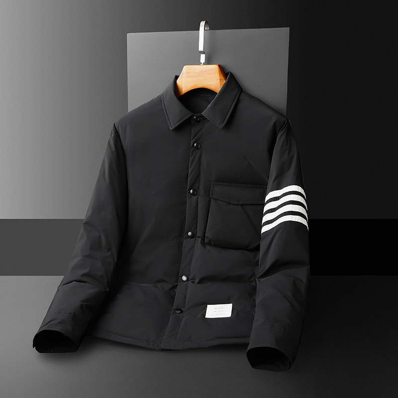 2026新品男士90羽绒服短款衬衫羽绒服yr6609-1P265长期有货,男装羽绒服,钱塘7038(原5007）
