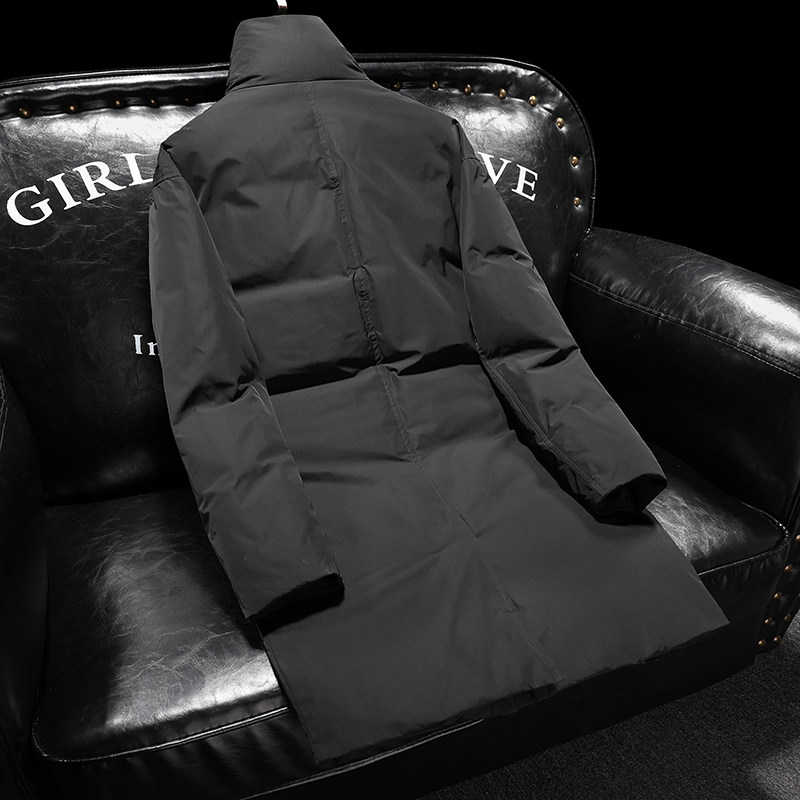 25男士帽立领商务休闲白鸭绒外穿长款羽绒服外套8659/p355偏大,男装羽绒服,钱塘7038(原5007）