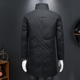 22男士立领羽绒服休闲纯色商务白鸭绒长款外套8658/p355568，男装羽绒服，钱塘7038(原5007）