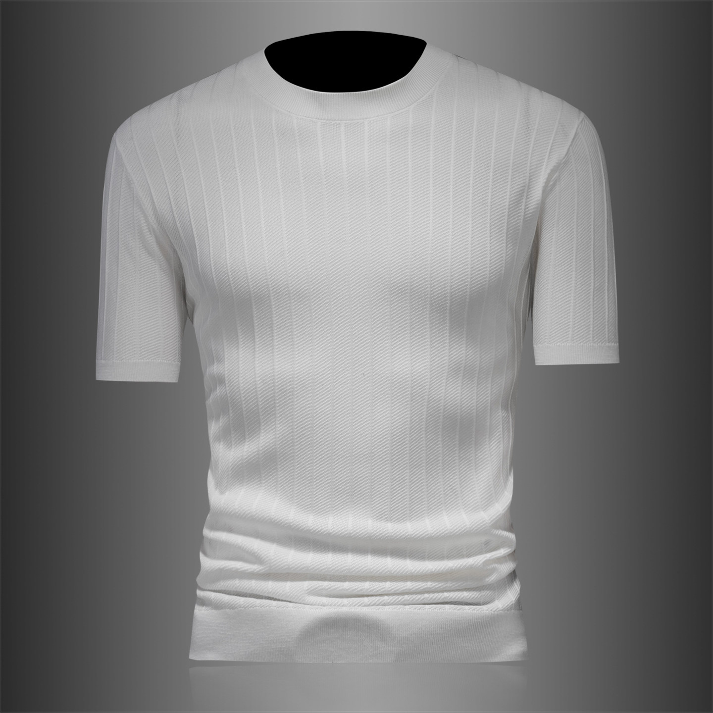 钱塘大厦夏新款薄莱赛尔％毛衣短袖男针织提花26129/p105，男装Polo衫，钱塘7038(原5007）