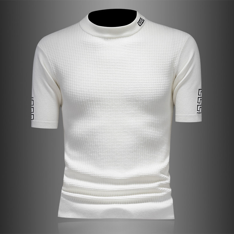 25新品秋冬男士羊毛衫圆领半袖刺绣厚毛衣针织衫打底衫53086p125，男装针织衫/毛衣，钱塘7038(原5007）