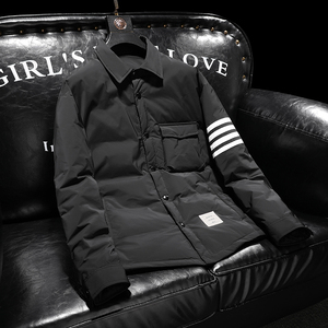 2026新品男士90羽绒服短款衬衫羽绒服yr6609-1/P265 长期有货图片