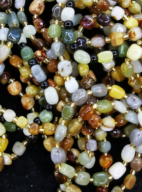 爆款和田玉边角料随形手串 各色混搭山料手链女神款 随机发货