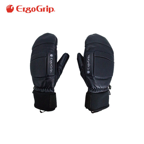 日本进口ergogrip真皮滑雪手套3d