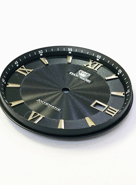 天王表盘5770原装GS5770S-B白色间金刻度原厂正品镶水晶精钢字面