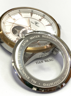 天王表GS5739原装原厂防水5739手表后盖精钢底盖表壳镂空玻璃底镜