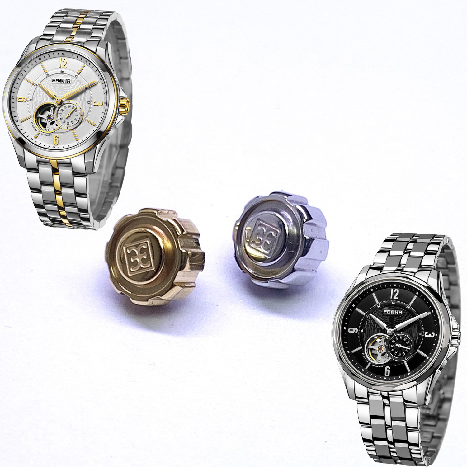 依波表把10720219原装精钢防水调时把头10720318原厂正品表冠1072