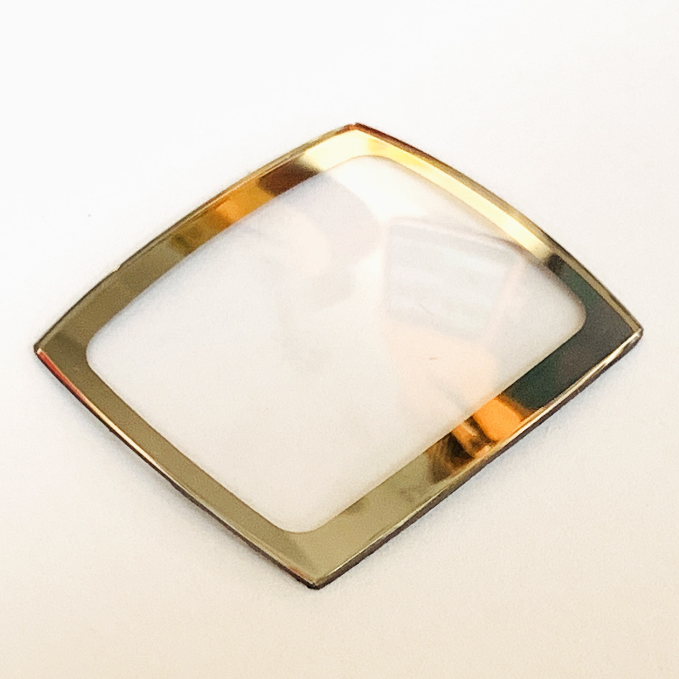 罗西尼表镜面1241原装精钢银边水晶玻璃蓝宝石男表蒙方形原厂正品