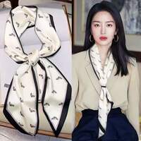 New fashionable spring, autumn and winter versatile women's thousand-bird pattern professional decoration scarf, headband, tie bag and neckerchief thumbnail 7