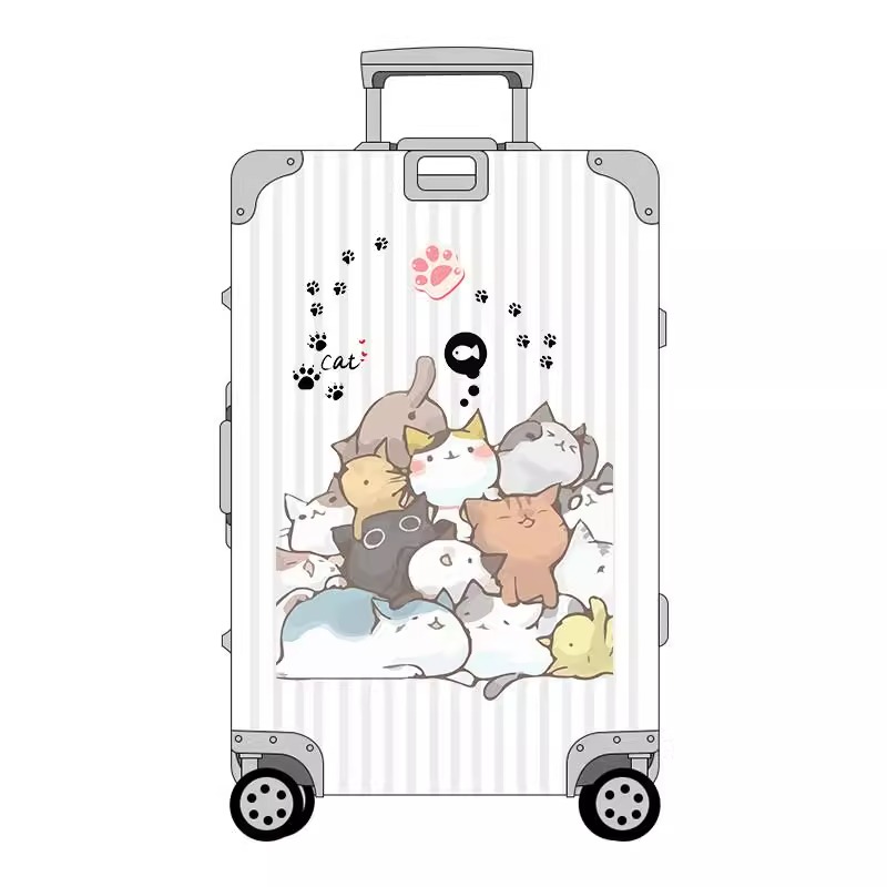 萌小猫行李箱贴纸高级感防水不留胶卡通可爱拉杆箱装饰贴纸防拿错