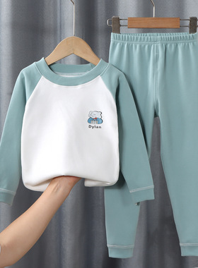 秋冬新款儿童德绒套装中大童宝宝保暖秋衣秋裤男孩女童内衣家居服