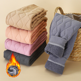 男孩女宝宝中大童棉裤 加厚内搭夹棉长裤 儿童无骨德绒保暖裤 秋冬季