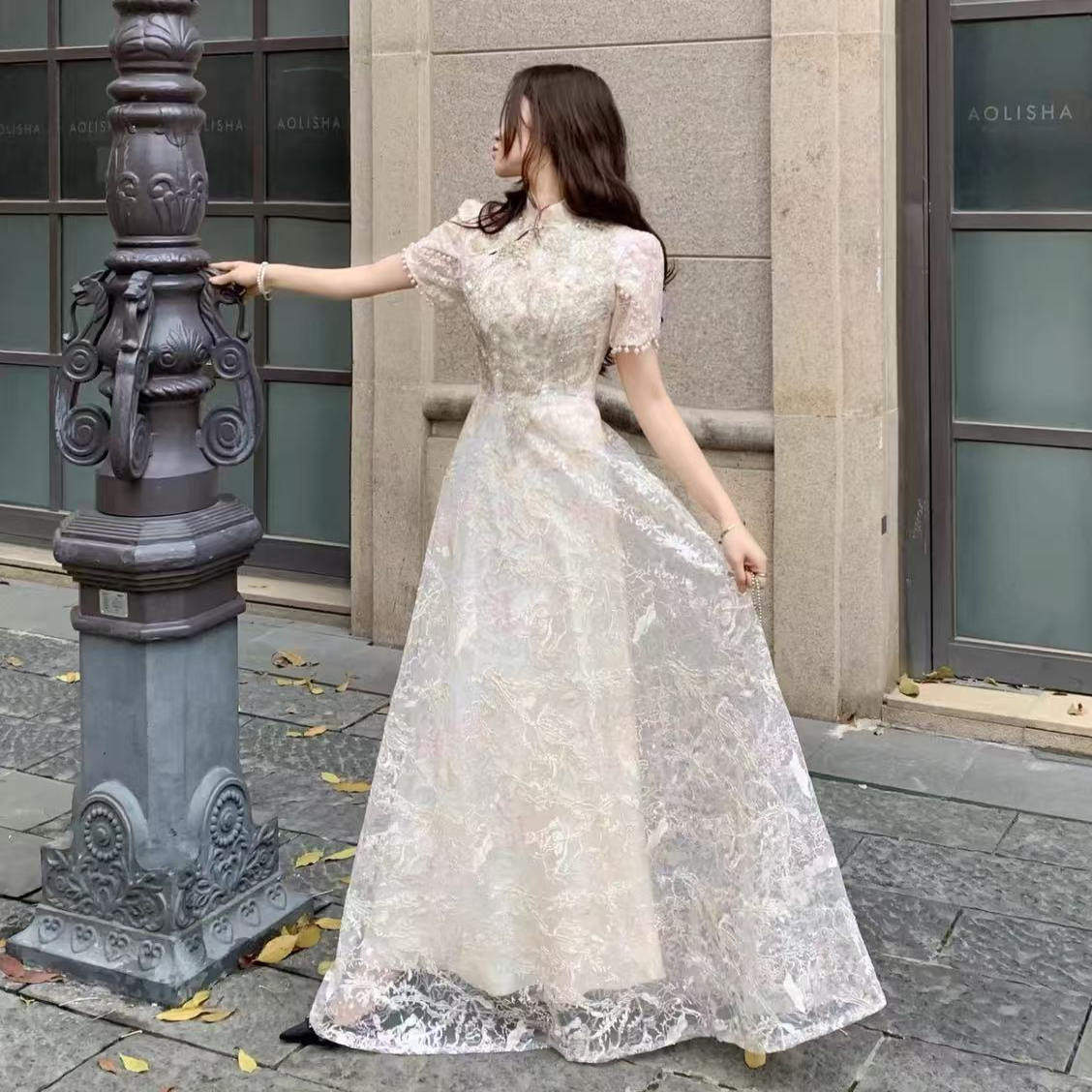 旗袍晚礼服订婚衣服女裙轻奢小众高端高级感新中式主持人成人礼