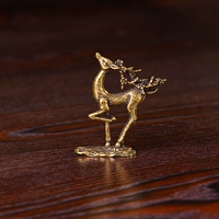 Pure Bronze Solid Sika Deer Creative Retro Deer Tea Pets вплоть до набора богатства медные оленя офисные украшения