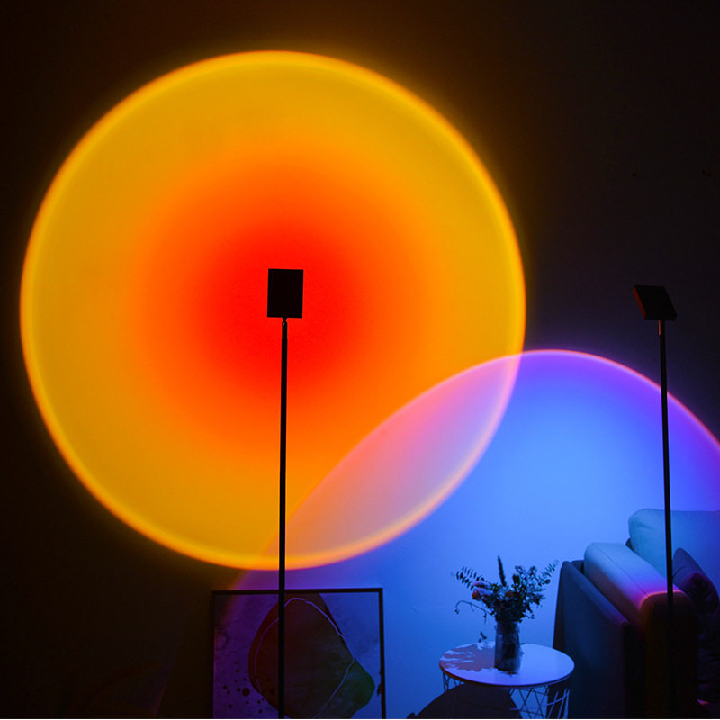 夕阳灯拍照日落灯意大利余晖投影氛围灯落日灯台灯日不落灯落地灯