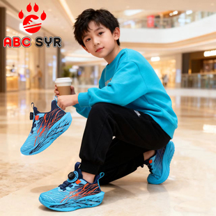 SYR男童鞋 男孩超轻跑步鞋 子20226春季 透气网面儿童运动鞋 新款 ABC