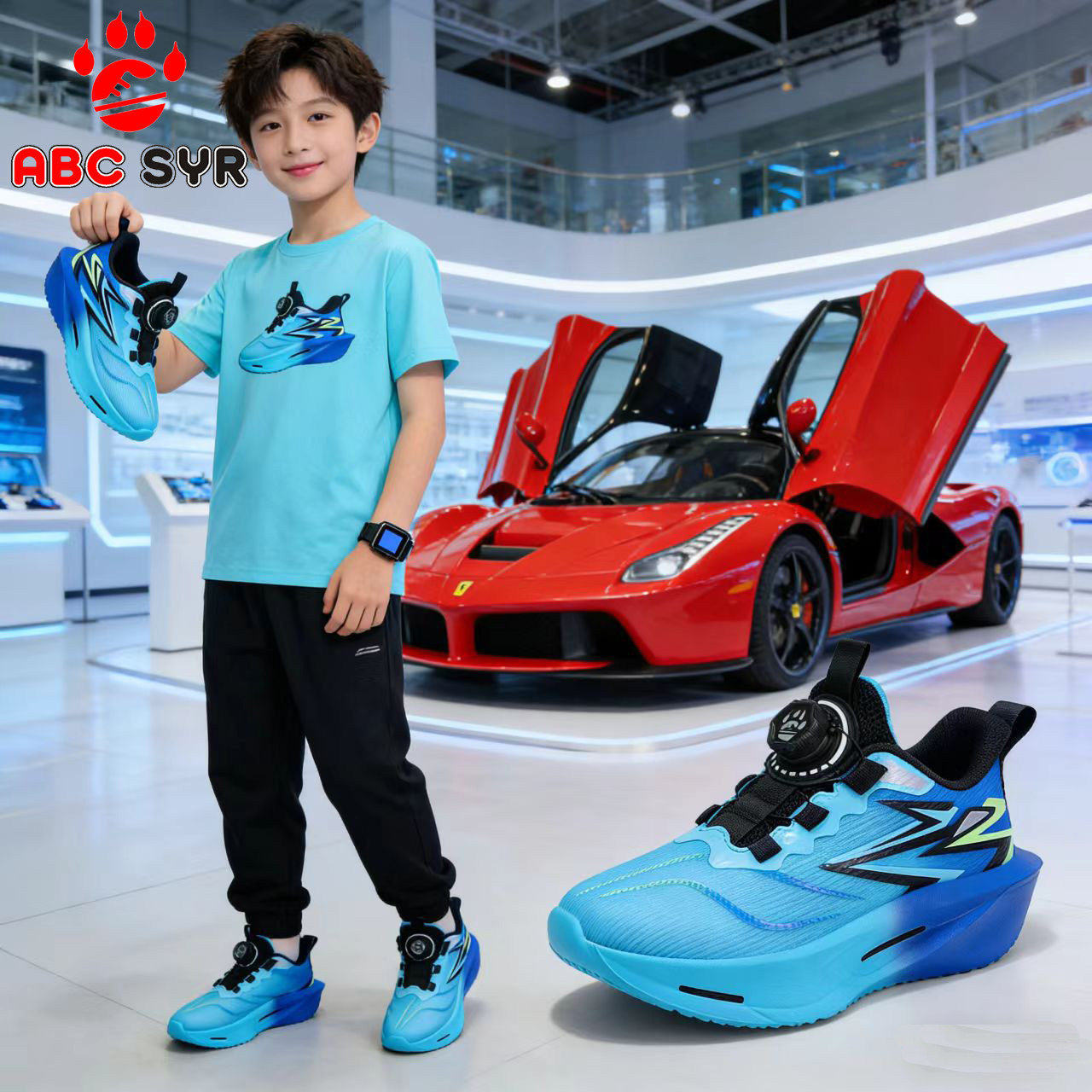 明星同款男童鞋子2026春夏透气网面儿童运动鞋男孩专业竞速跑步鞋