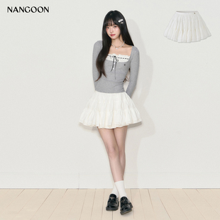 NANGOON 半身裙女 原创设计法式 甜美少女感蛋糕a字短款