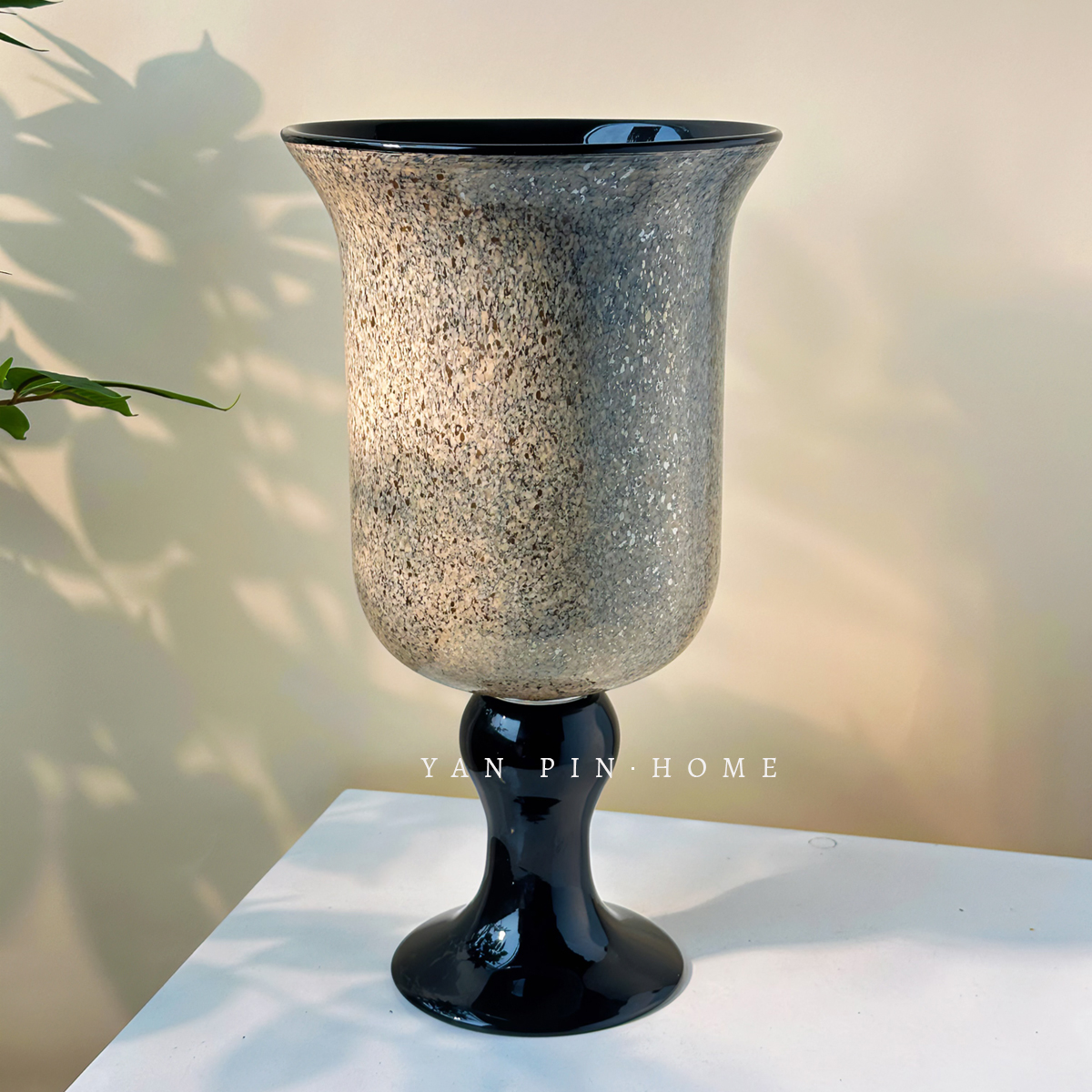 颜品中古琉璃家居高脚花瓶