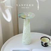 YANPERN颜品花瓶琉璃摆件客厅插花轻奢高级感水养鲜花玻璃花器
