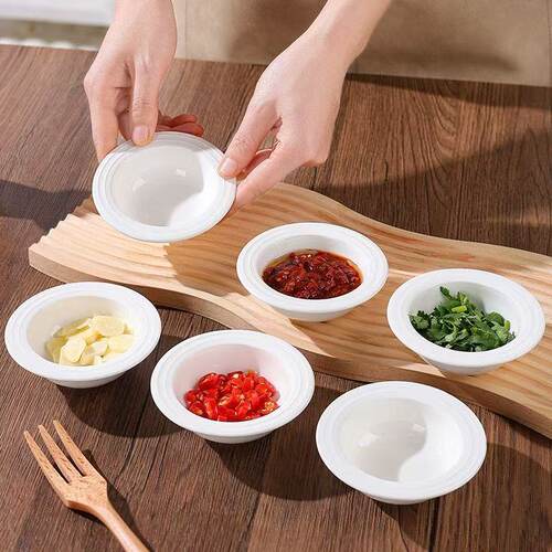 北欧风釉下彩陶瓷蘸料碟纯白简约家用料理酱料碟单个装