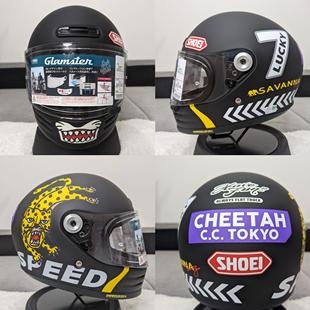 SHOEI Glamster金钱豹德国站和平鸽幸运猫哈雷拿铁复古摩托车头盔