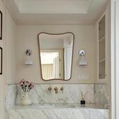 现代简约不规则装 饰镜子防雾高清led智能浴室镜卧室梳妆台化妆镜