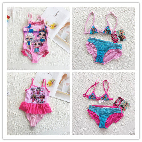 『Ai美美』清货 100-140 惊喜*娃娃 lo*l夏季分体l连体泳衣套装