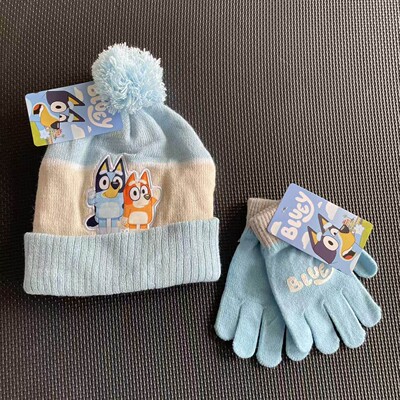 『Ai美美』3-8岁 超可爱 布鲁y和宾guo 儿童 针织帽子手套套装