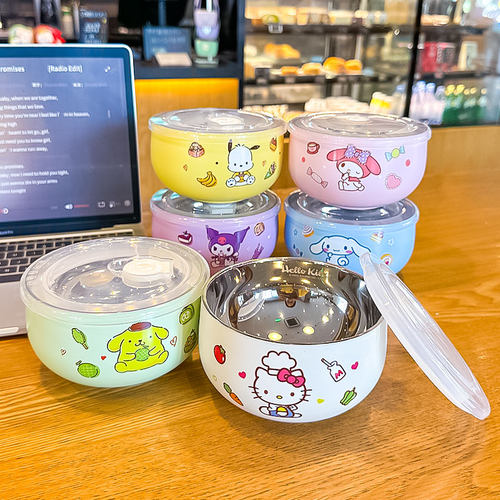 学生专用带盖隔热汤碗