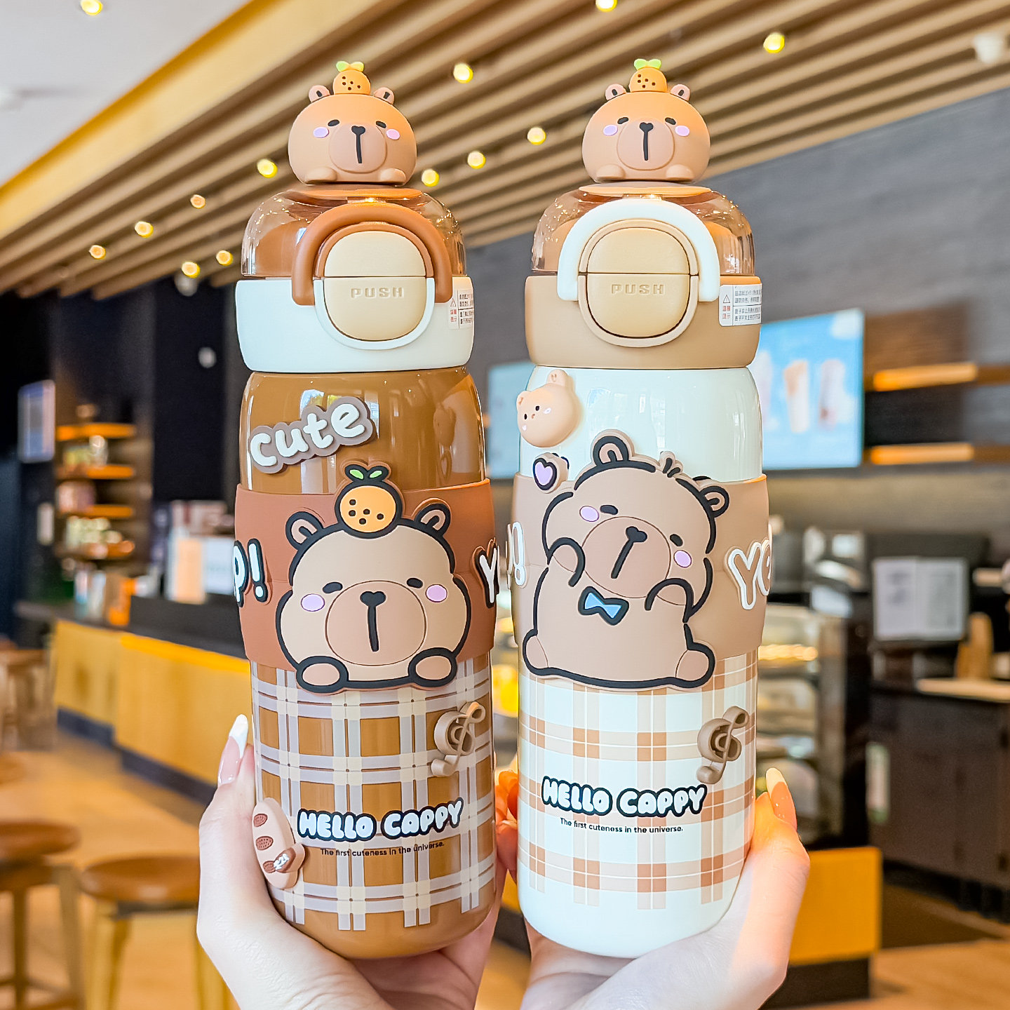 卡皮巴拉儿童保温杯女孩316不锈钢吸管水杯学生上学便携双饮杯子,餐饮具,保冷/保温杯,淘宝优惠券,粉丝福利购,淘宝优惠卷